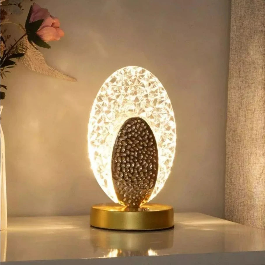 Crystal Rechargeable LED Bedside Lamp – Wireless Ambient Mood Light for Bedroom, Living Room & Gifts
