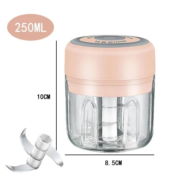 Electric Garlic Chopper – 100ML/250ML Mini Food Processor, Meat & Veggie Crusher