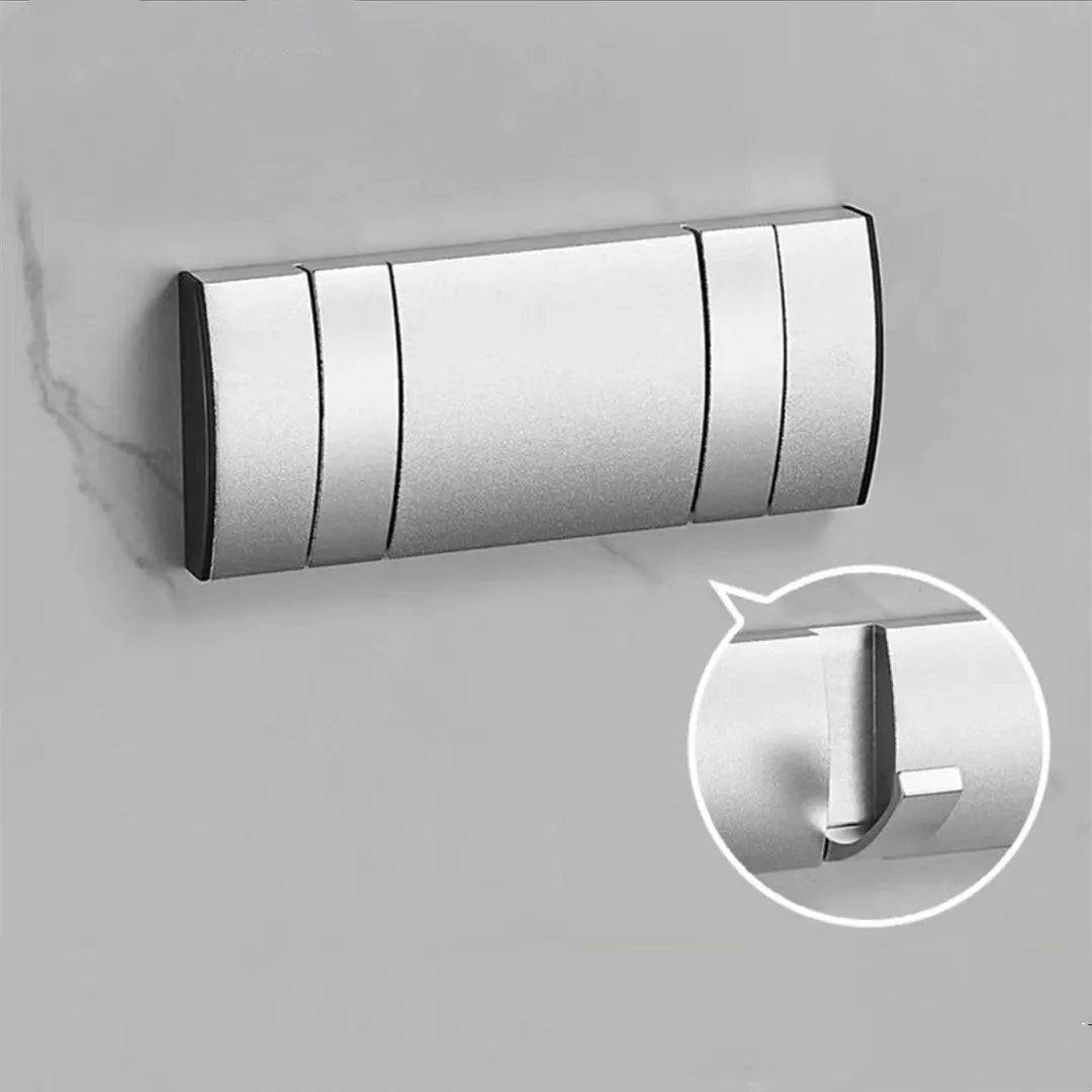 Foldable Bathroom Towel Rack – Nail-Free Wall Hook Hanger for Towels, Coats & Robes – Back Door Organizer