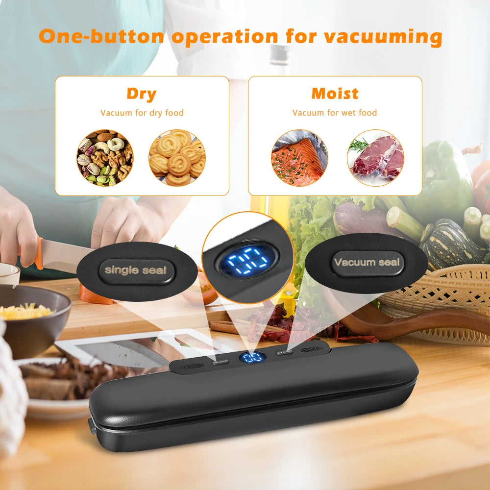 Vacuum Sealer Machine for Food Preservation – Includes 10 Free Vacuum Bags