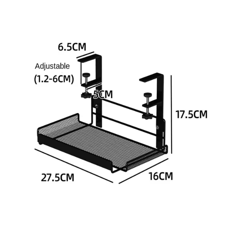 Under Desk Cable Management Tray – No-Drill Steel Wire Organizer for Desktop Storage