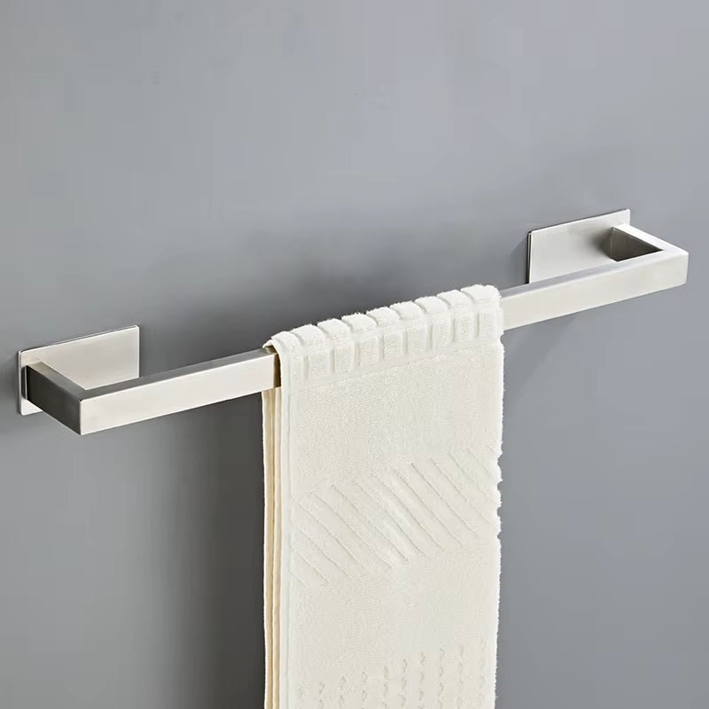 Self-Adhesive Silver Bathroom Hardware Kit Stainless Steel Toilet Paper Holder Towel Bar Towel Holder Hook Bathroom Accessories