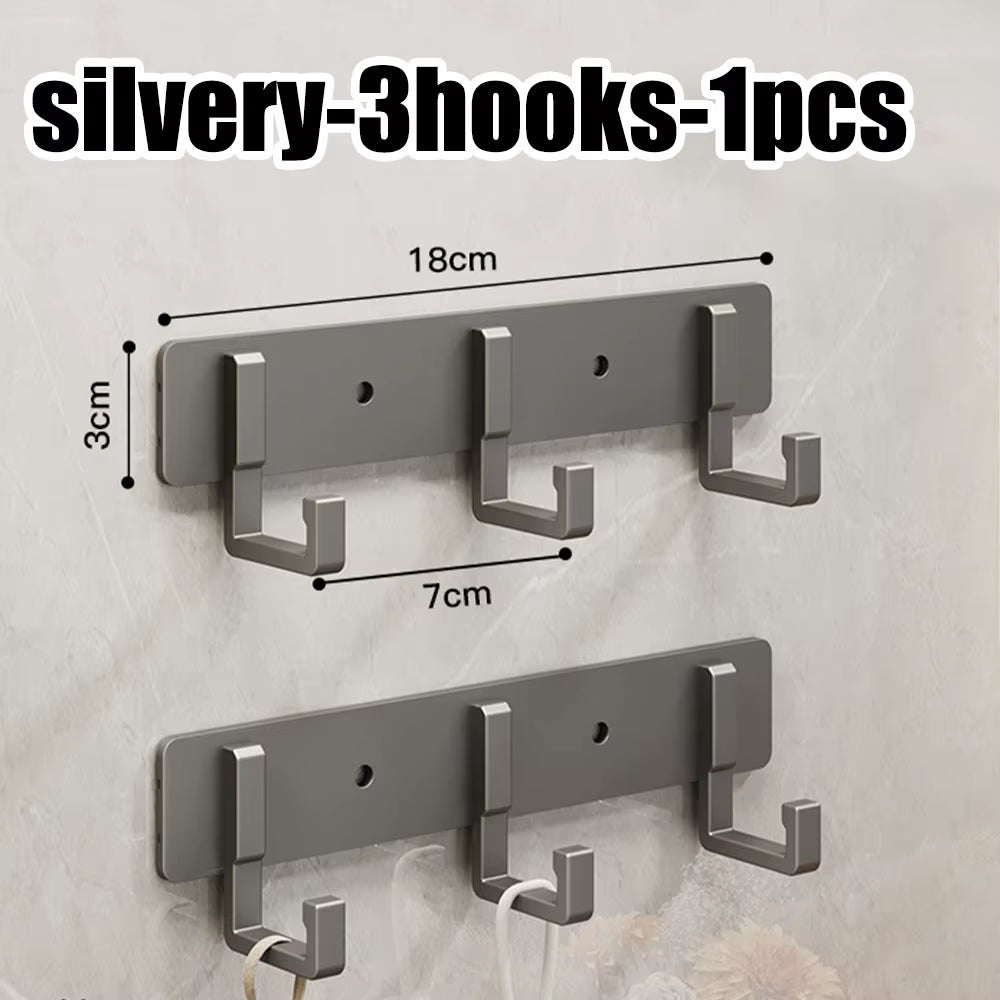 Wall Mounted Coat Rack with Black Hooks – Heavy Duty Towel & Robe Hanger for Bathroom, Kitchen & Entryway