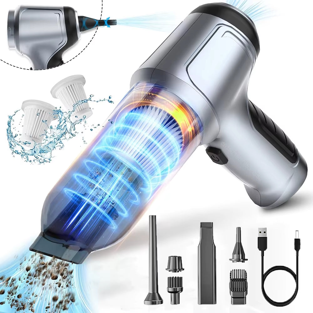 Wireless Car Vacuum Cleaner – 95000PA Suction | Handheld Mini Vacuum & Blower for Home & Car