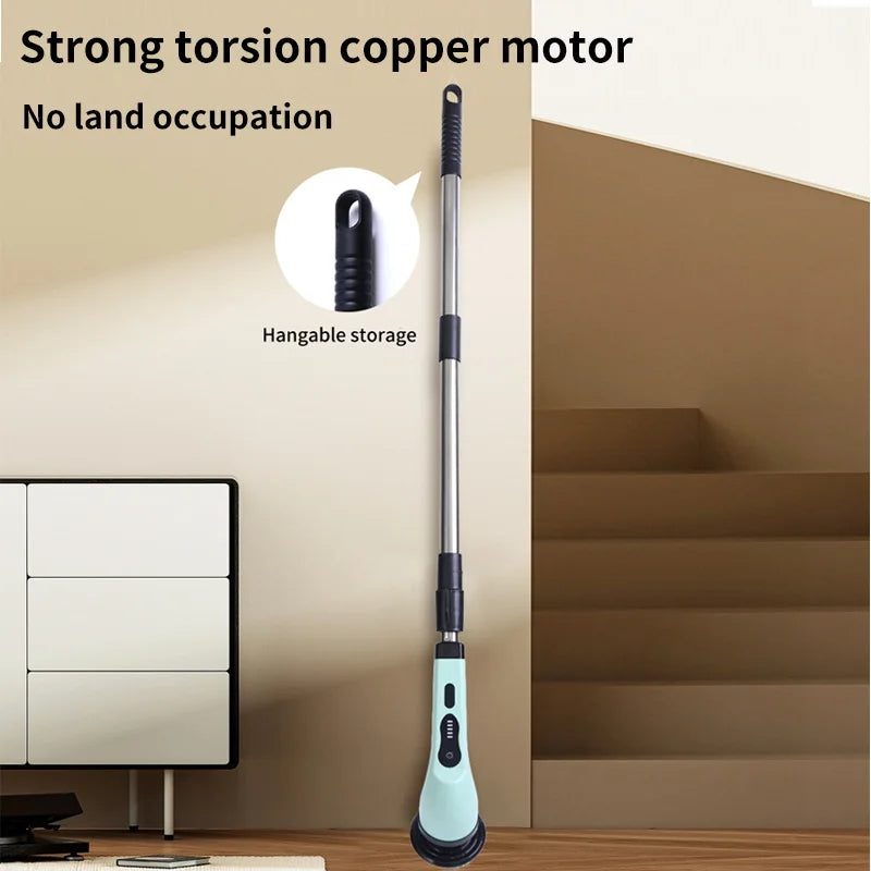 9-in-1 Electric Spin Cleaning Brush with LED Display for Home & Car