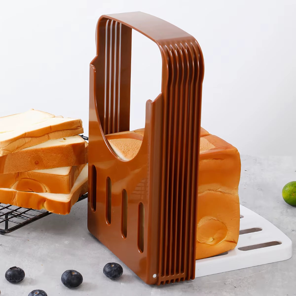 Foldable Bread and Toast Slicer Neat Uniform Slicing Baking Accessories Supplies Kitchen Gadgets Utensils Items Kitchen Tools