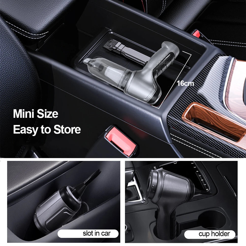 Rechargeable Wireless Car Vacuum Cleaner – 95000PA Suction | Handheld & Cordless