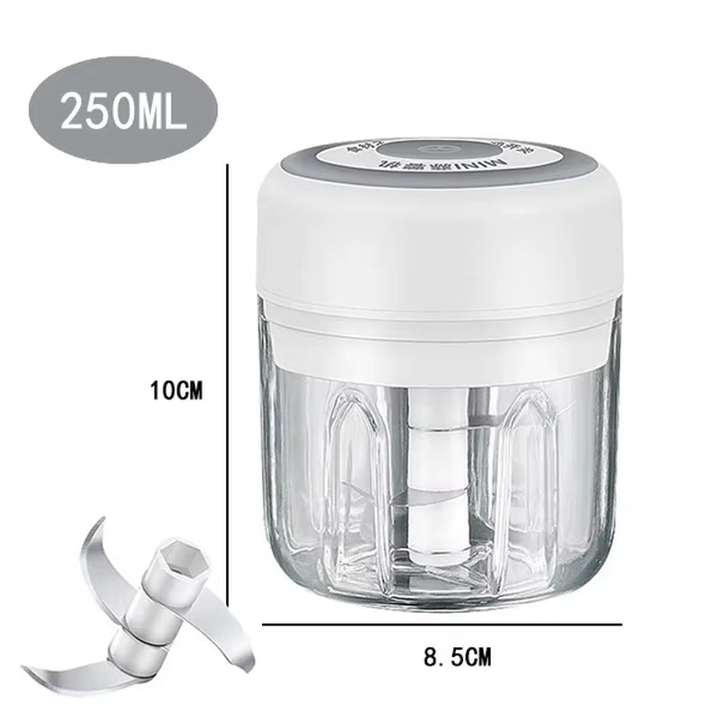 Electric Garlic Chopper – 100ML/250ML Mini Food Processor, Meat & Veggie Crusher