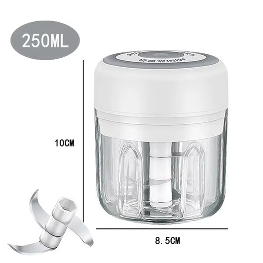 Electric Garlic Chopper – 100ML/250ML Mini Food Processor, Meat & Veggie Crusher
