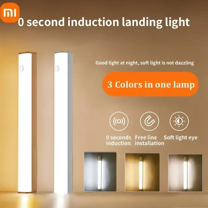 Night Light with Motion Sensor TYPE C Rechargeable LED Night Lamp Wireless Led Kitchen Cabinet Room Bedside Bar Light
