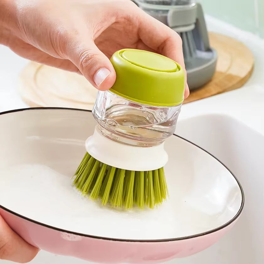 Dishwashing Brush Soap Dispenser Household Kitchen Cleaning Brush with Holder Hot Sale