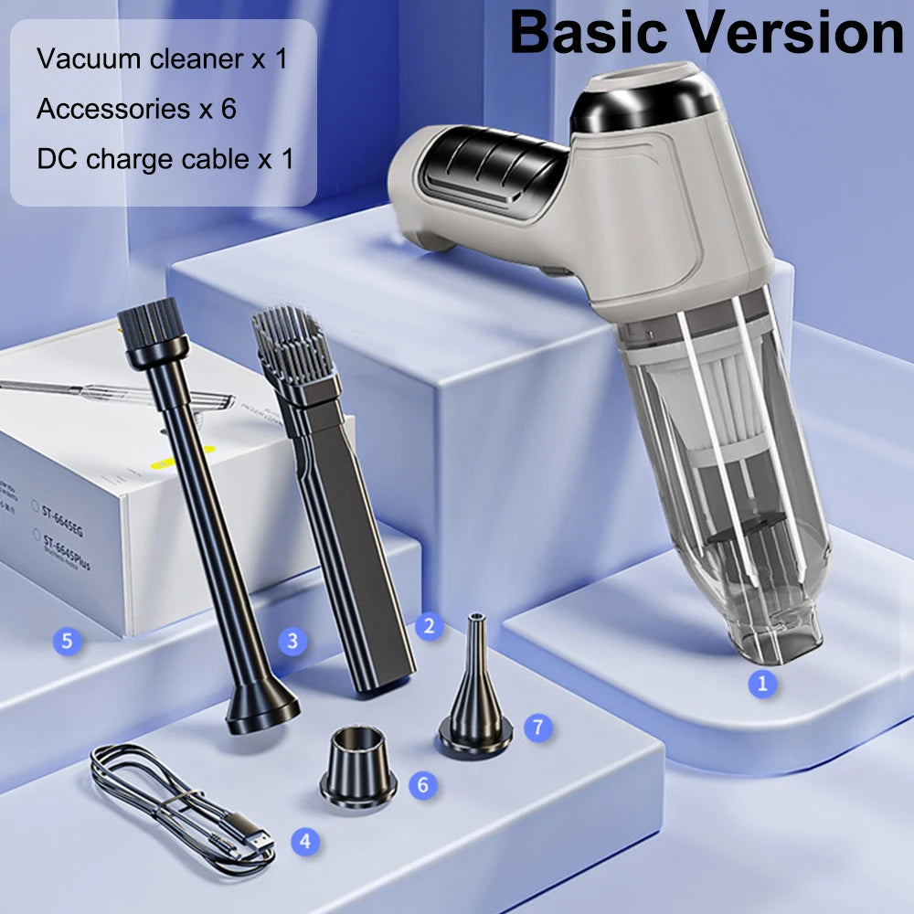 Wireless Car Vacuum Cleaner – 95000PA Suction | Handheld Mini Vacuum & Blower for Home & Car