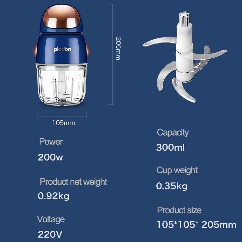 300Ml Portable Food Blender Mixer Multifunctional Food Processor Electric Meat Grinder Mini Mixers Cup Baby Solid Food Machine