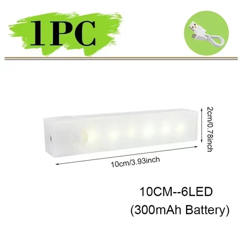 Night Light with Motion Sensor TYPE C Rechargeable LED Night Lamp Wireless Led Kitchen Cabinet Room Bedside Bar Light