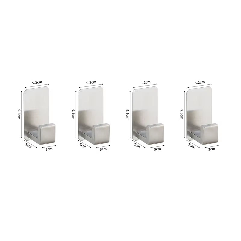 Self-Adhesive Silver Bathroom Hardware Kit Stainless Steel Toilet Paper Holder Towel Bar Towel Holder Hook Bathroom Accessories
