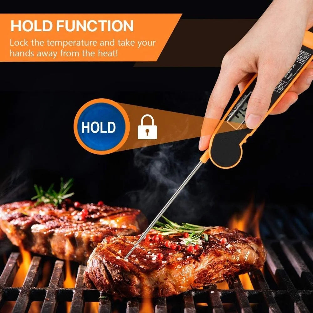 Digital Cooking Thermometer – Fast Read Food Probe for Meat, Water, BBQ & Oven Use