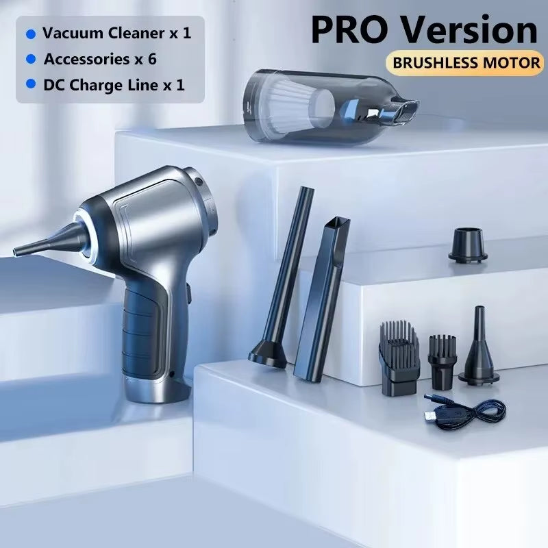 Wireless Handheld Car Vacuum Cleaner – 95000PA Suction | Mini Dual-Use Cleaner for Home & Auto