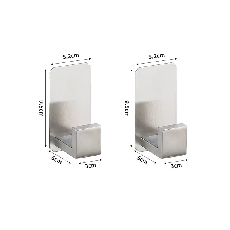 Self-Adhesive Silver Bathroom Hardware Kit Stainless Steel Toilet Paper Holder Towel Bar Towel Holder Hook Bathroom Accessories