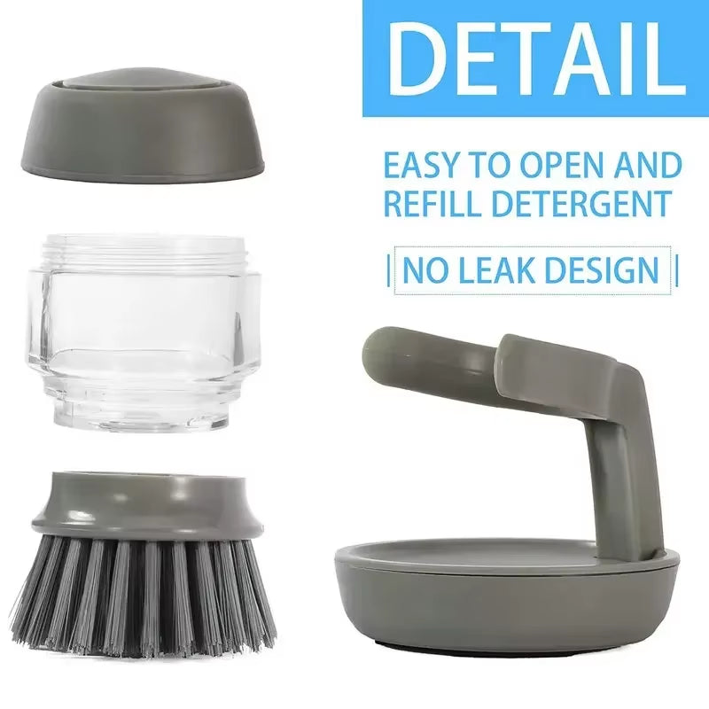Dishwashing Brush Soap Dispenser Household Kitchen Cleaning Brush with Holder Hot Sale