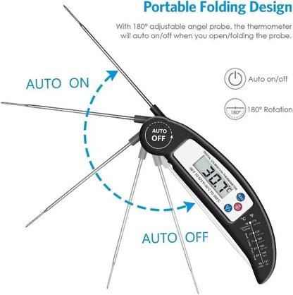 Digital Food Thermometer with Instant Read Probe – Ultra-Fast & Accurate for Cooking, BBQ, Milk, Meat