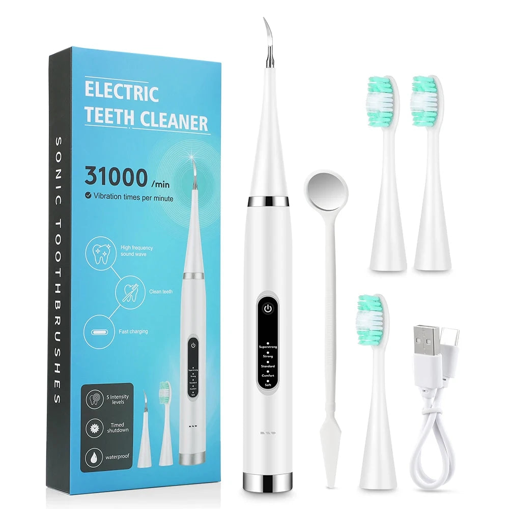 Electric Teeth Whitening Scaler – High-Frequency Tooth Cleaner Dental Plaque Tartar Remover with 5 Modes