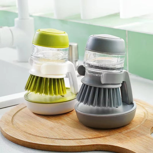 Dishwashing Brush with Soap Dispenser – Kitchen Cleaning Brush with Holder – Household Sink Scrubber