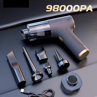 98000PA Mini Car Vacuum Cleaner – Wireless, Powerful Handheld Cleaner & Air Blower for Car and Home