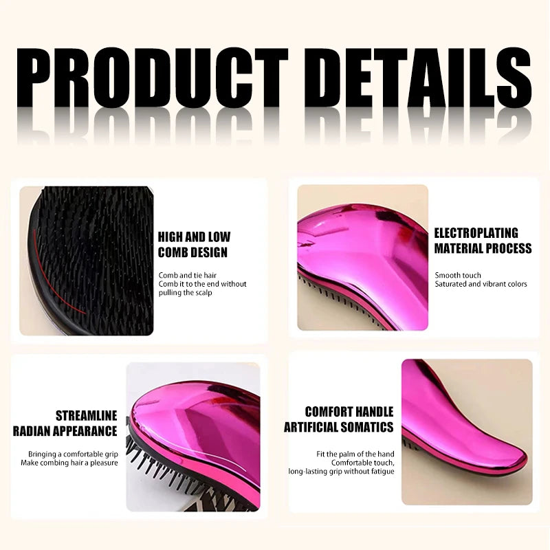 Women’s Anti-Static Airbag Comb – Curved Detangling Hair Brush for Curly Hair & Scalp Massage