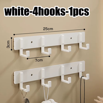 Wall Mounted Coat Rack with Black Hooks – Heavy Duty Towel & Robe Hanger for Bathroom, Kitchen & Entryway