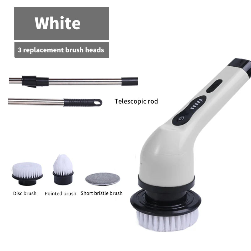 9-in-1 Electric Spin Cleaning Brush with LED Display for Home & Car