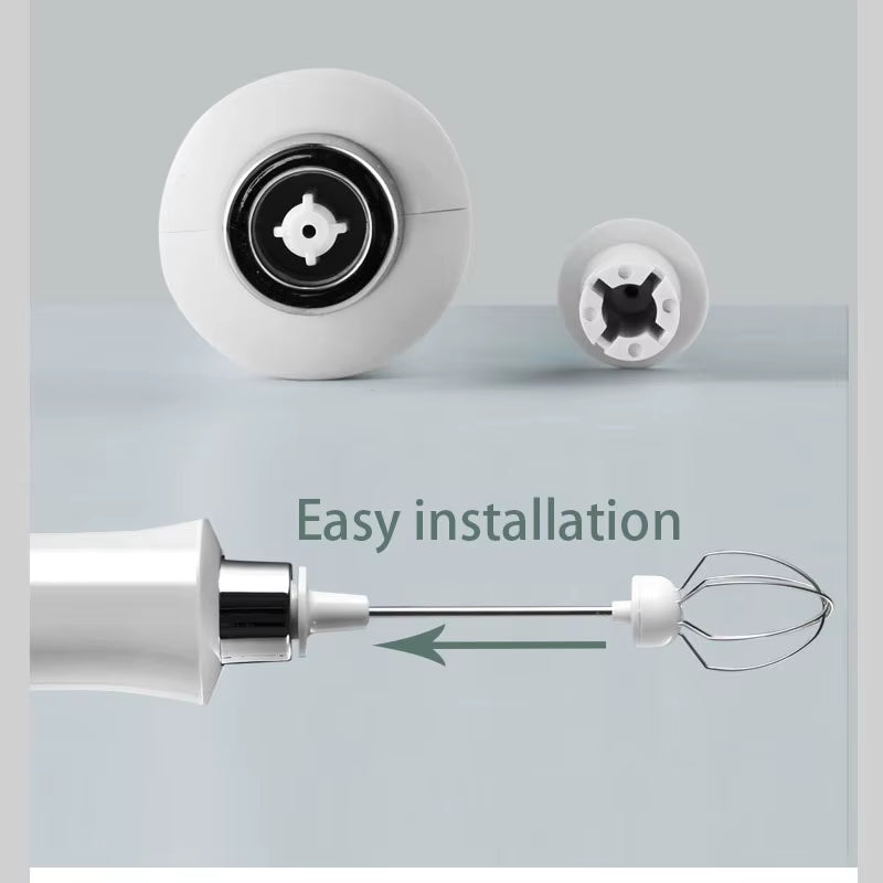 Rechargeable 3-in-1 Milk Frother – Electric Handheld Foam Maker with Mixing Heads