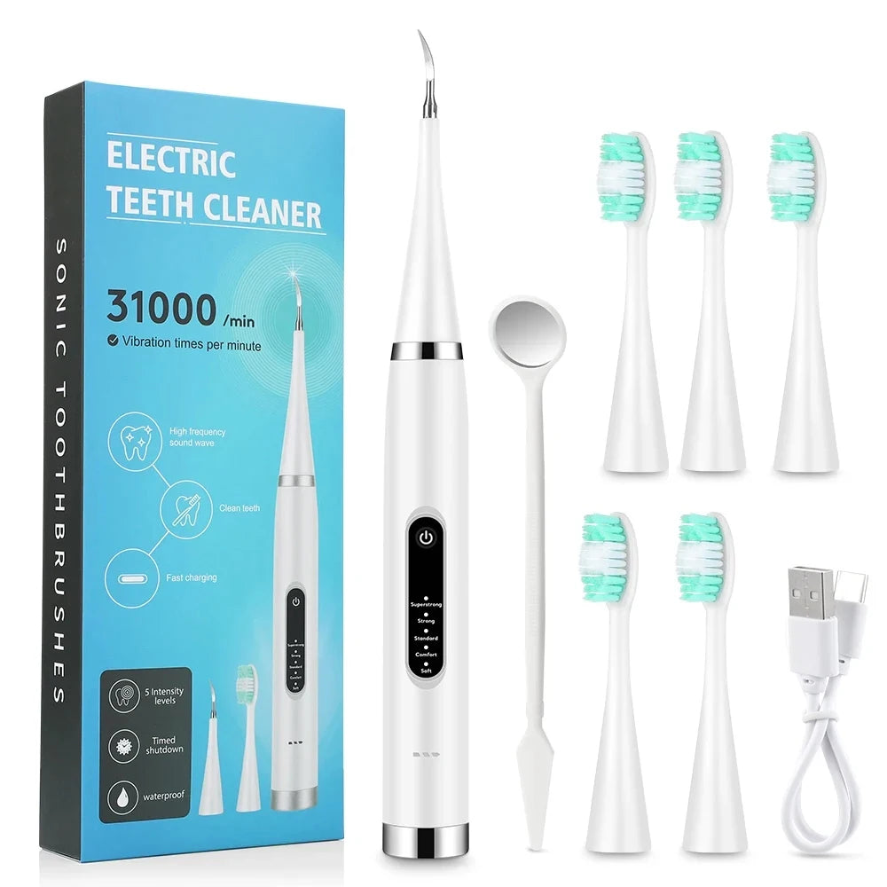 Electric Teeth Whitening Scaler – High-Frequency Tooth Cleaner Dental Plaque Tartar Remover with 5 Modes