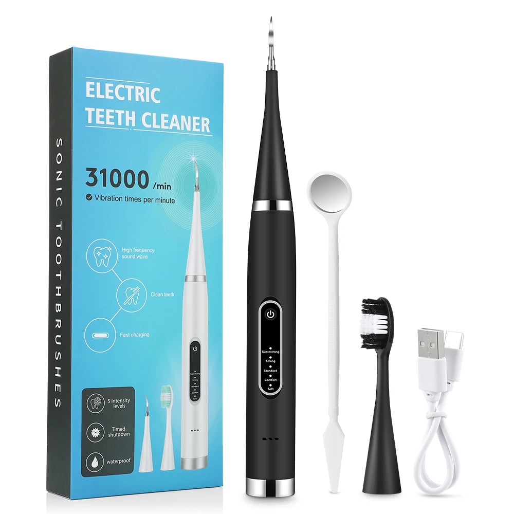 Electric Teeth Whitening Scaler – High-Frequency Tooth Cleaner Dental Plaque Tartar Remover with 5 Modes