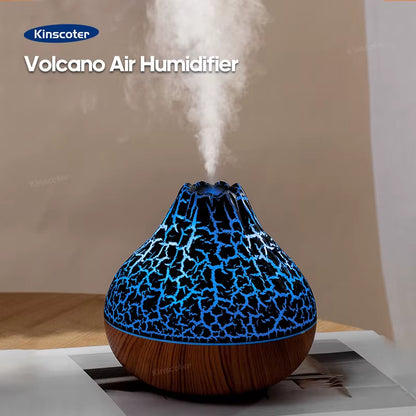 Volcano Air Humidifier 300ml – USB Cool Mist Diffuser with Ambient Night Light