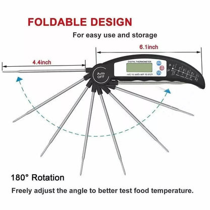 Digital Food Thermometer with Instant Read Probe – Ultra-Fast & Accurate for Cooking, BBQ, Milk, Meat