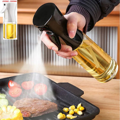 Oil Spray Bottle for Cooking – 200ml/300ml Olive Oil Dispenser for BBQ, Baking, Camping – Vinegar & Soy Sauce Sprayer