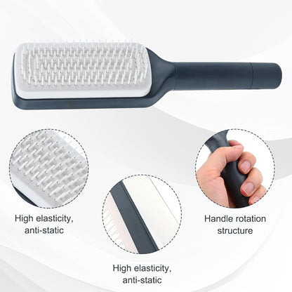Self-Cleaning Hairbrush for Women - Effortless Hair Loss Removal & Scalp Massage with Anti-Static Technology