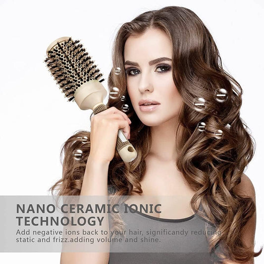 Professional Salon Round Hair Comb Set - 4 Sizes for Perfect Curling Barrel Brush