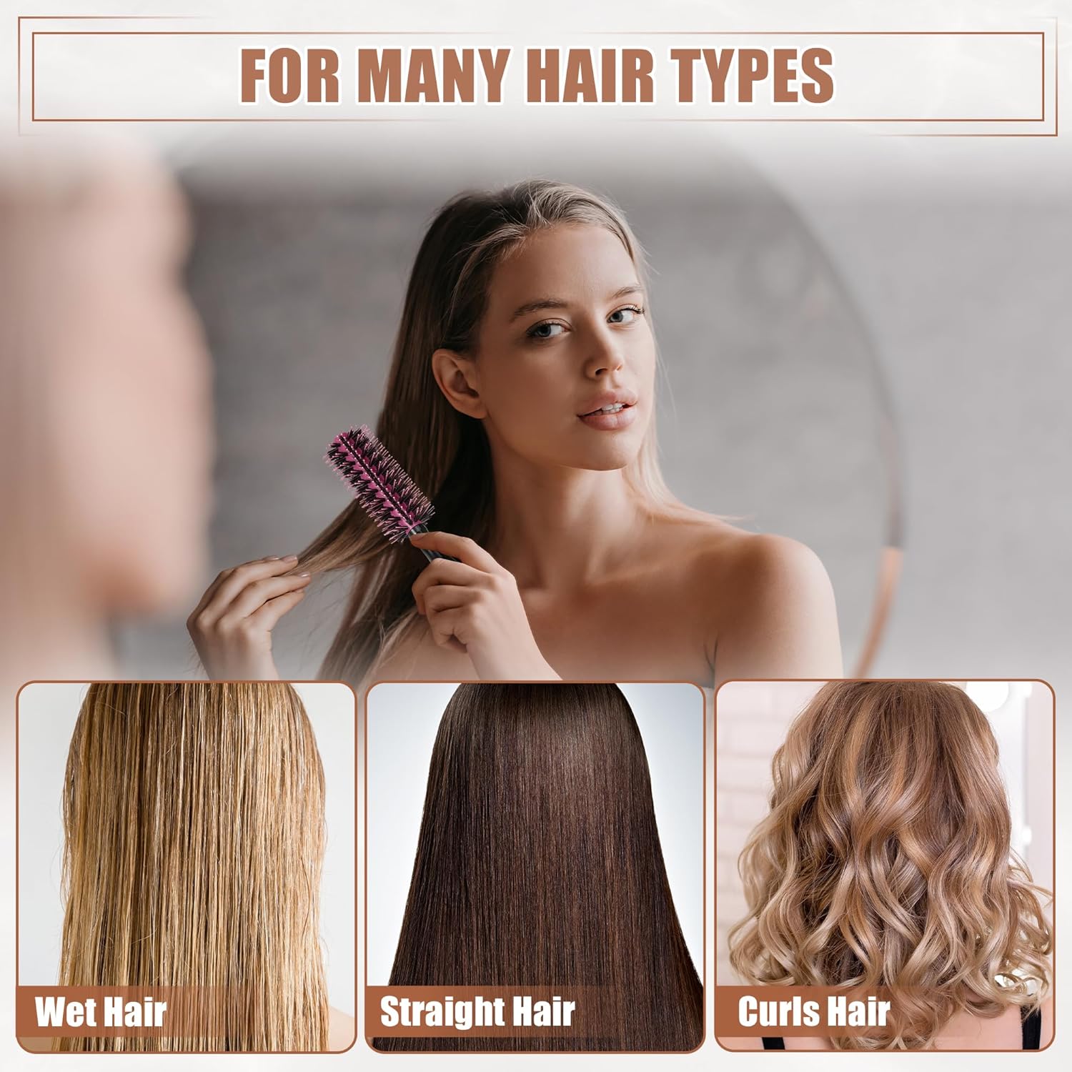 Hair Brush for Curly Hair – Curling & Styling Brush for Salon & Home Use