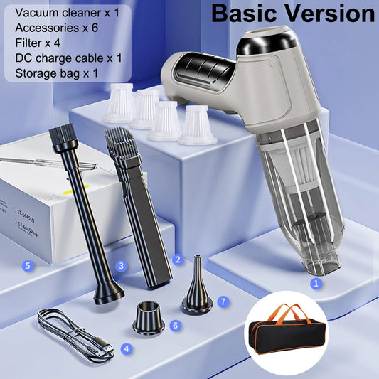 Wireless Car Vacuum Cleaner – 95000PA Suction | Handheld Mini Vacuum & Blower for Home & Car