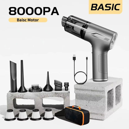 98000PA Mini Car Vacuum Cleaner – Wireless, Powerful Handheld Cleaner & Air Blower for Car and Home