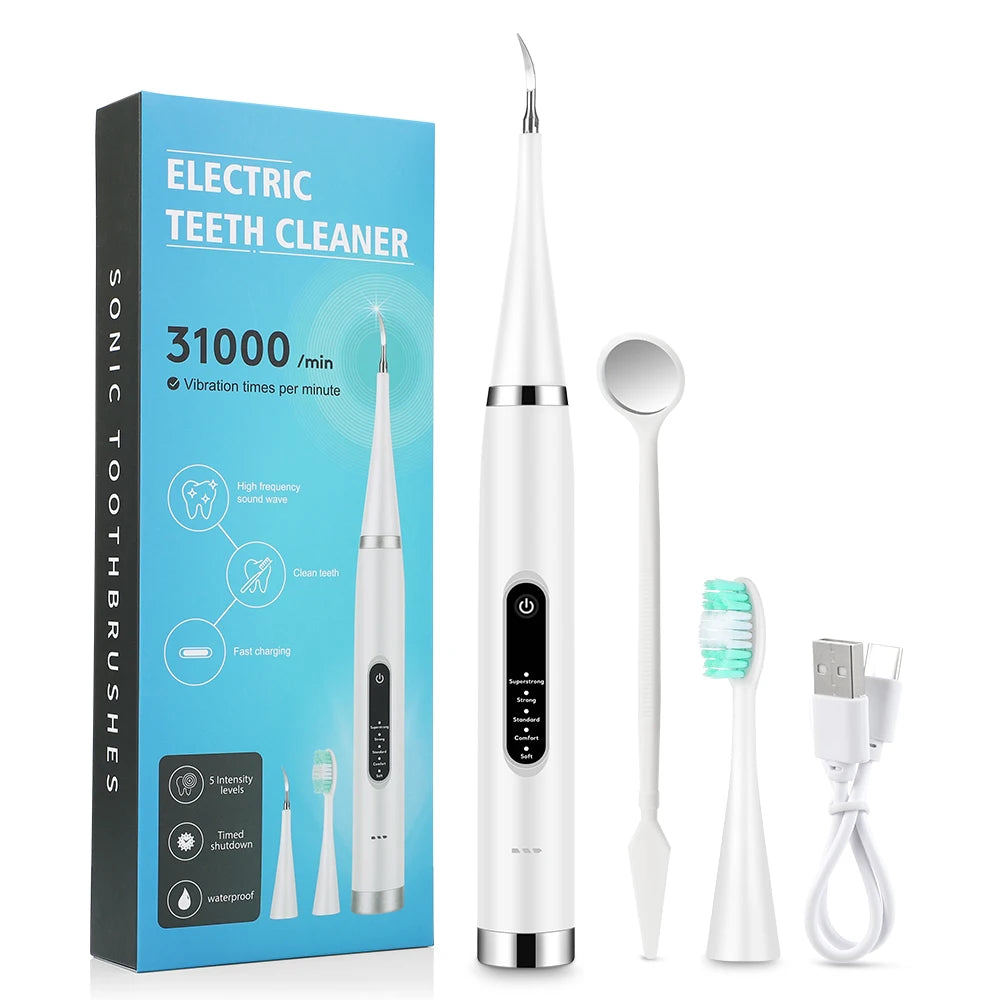 Electric Teeth Whitening Scaler – High-Frequency Tooth Cleaner Dental Plaque Tartar Remover with 5 Modes