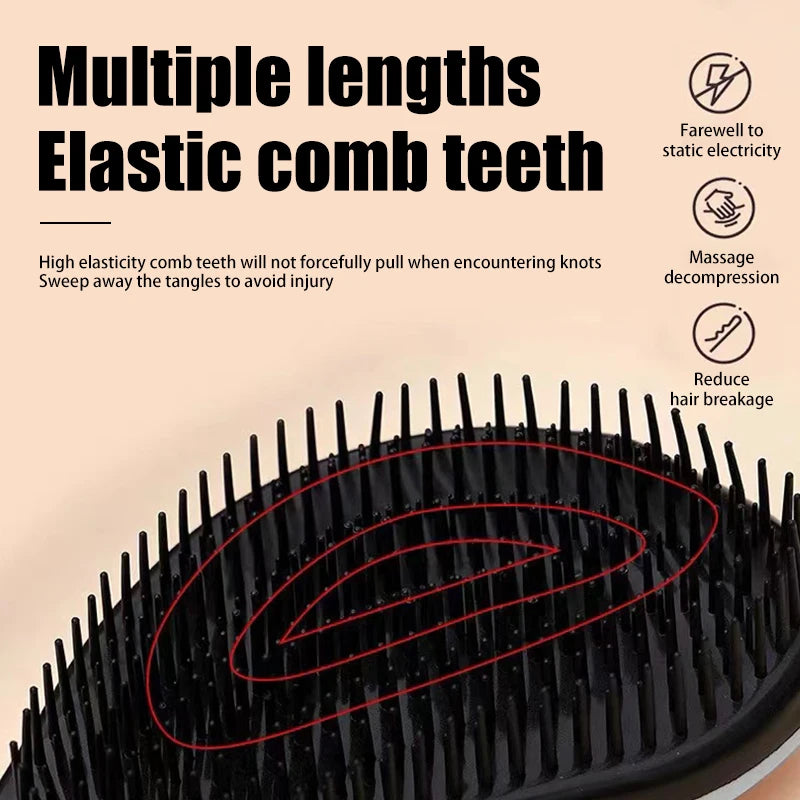 Women’s Anti-Static Airbag Comb – Curved Detangling Hair Brush for Curly Hair & Scalp Massage
