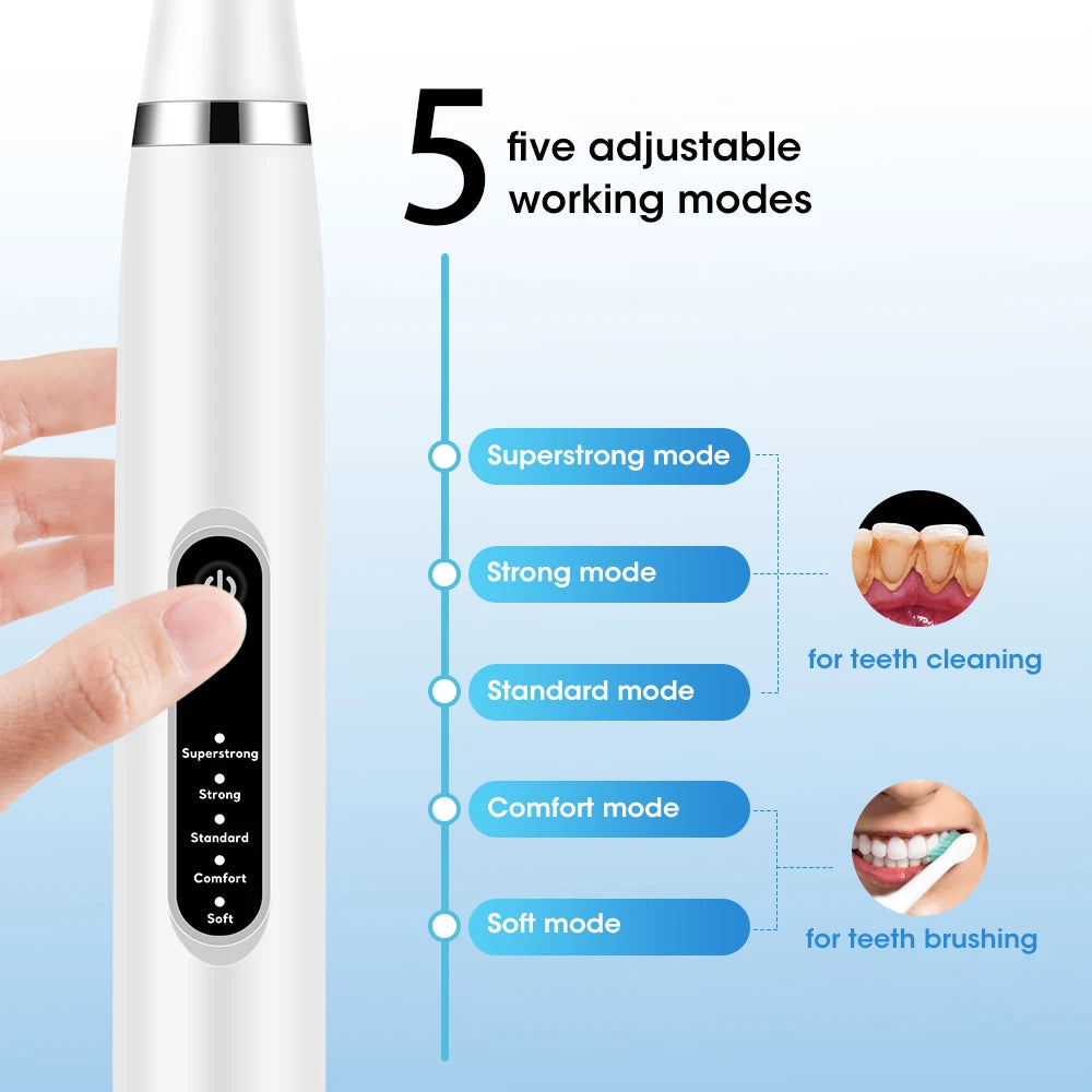 Electric Teeth Whitening Scaler – High-Frequency Tooth Cleaner Dental Plaque Tartar Remover with 5 Modes