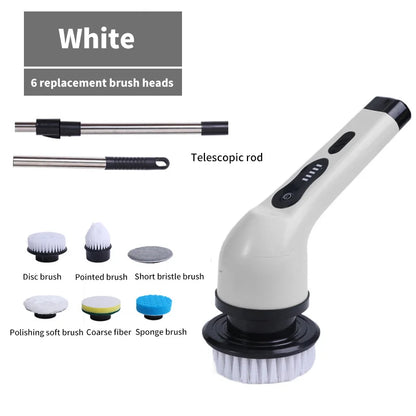 9-in-1 Electric Spin Cleaning Brush with LED Display for Home & Car