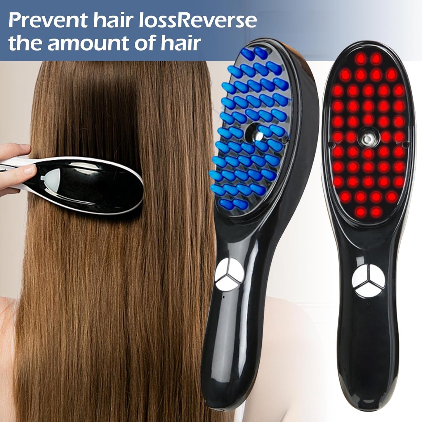Electric Spray Massage Comb – Anti-Hair Loss Scalp Massager with Vibration, LED Therapy & Nano Atomization