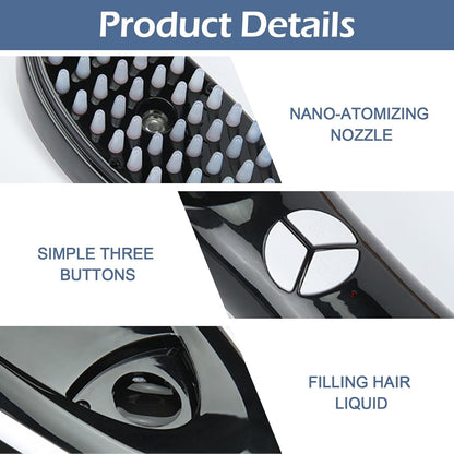 Electric Spray Massage Comb – Anti-Hair Loss Scalp Massager with Vibration, LED Therapy & Nano Atomization
