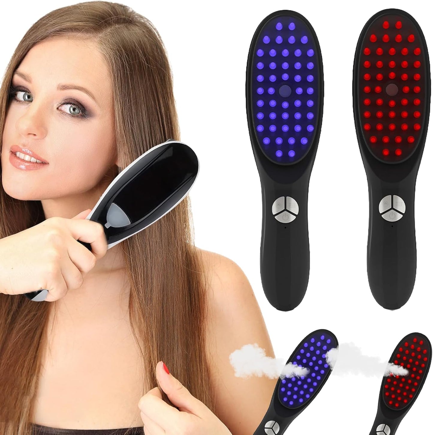 Electric Spray Massage Comb – Anti-Hair Loss Scalp Massager with Vibration, LED Therapy & Nano Atomization
