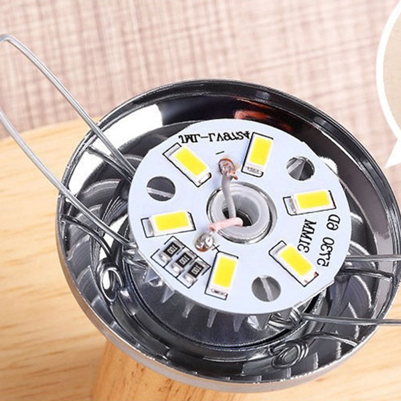 Dimmable LED Table Lamp – Bamboo Base & Fabric Shade, USB Bedside Light for Bedroom or Desk