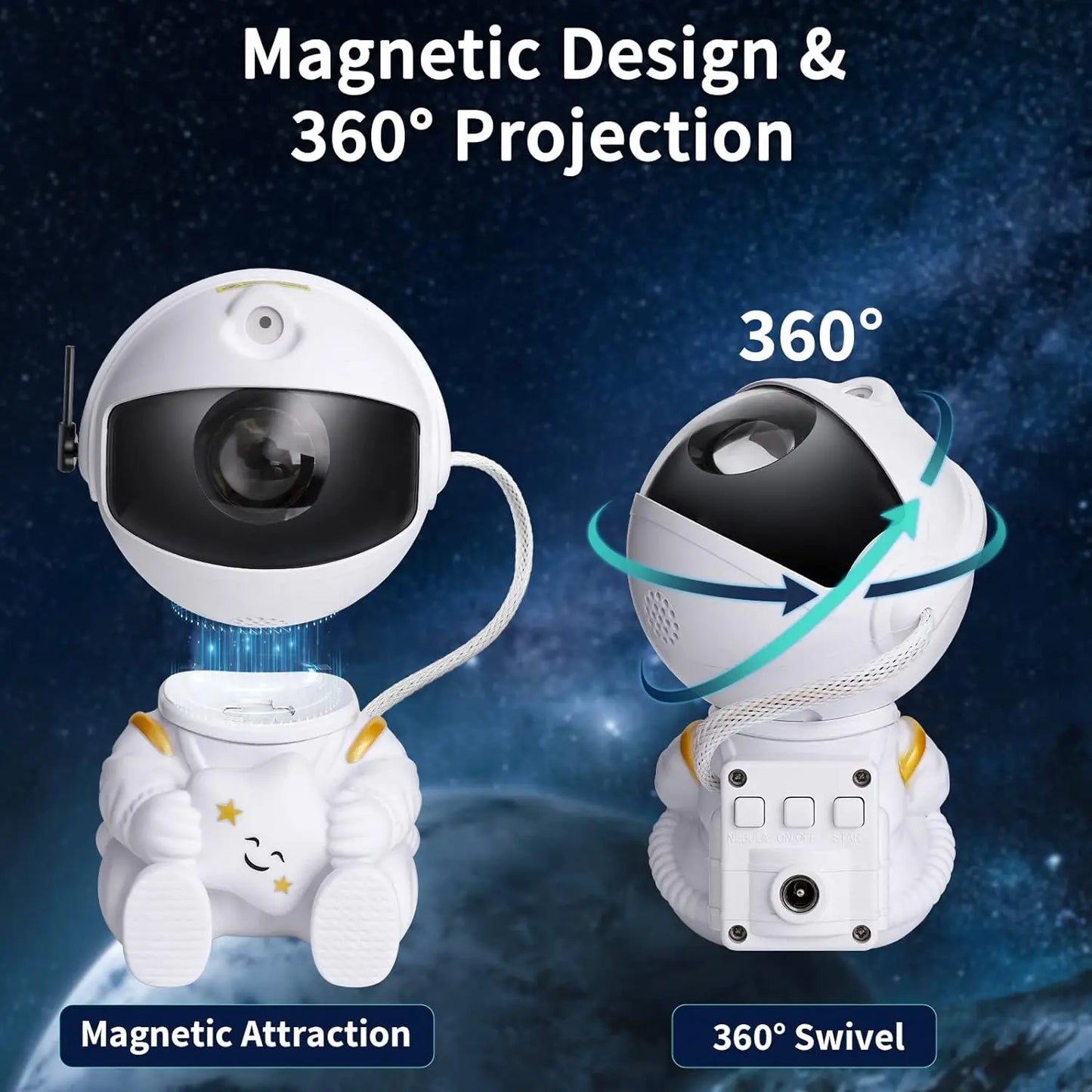 Astronaut Galaxy Projector Light – Starry Sky LED Night Lamp with Remote Control for Kids & Adults